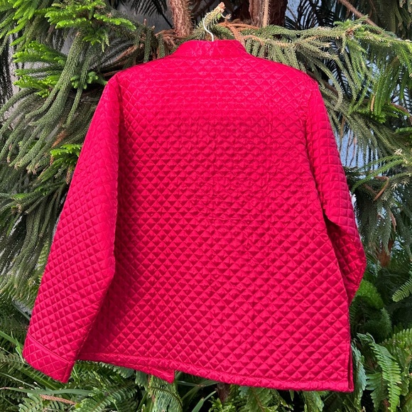 Carole Little Red Quilted Plush Jacket Coat | Oriental Flair | Medium - Picture 12 of 16